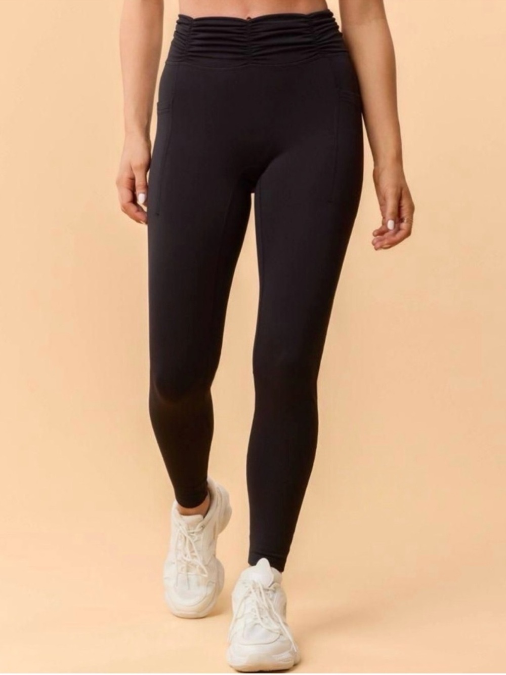 NWT Blogilates High-Waist Ruched Waist Black Leggings for Women - Size XS